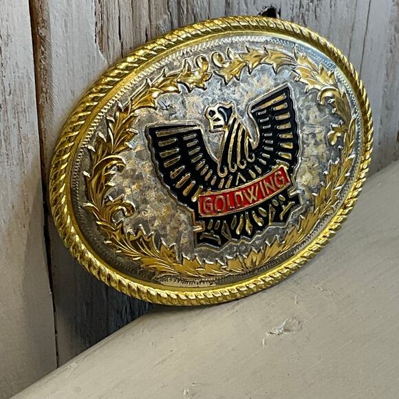 Gold Wing Belt Buckle Honda Motorcycle Biker Retro Moto Gear Vintage Men Fashion - Picture 3 of 6